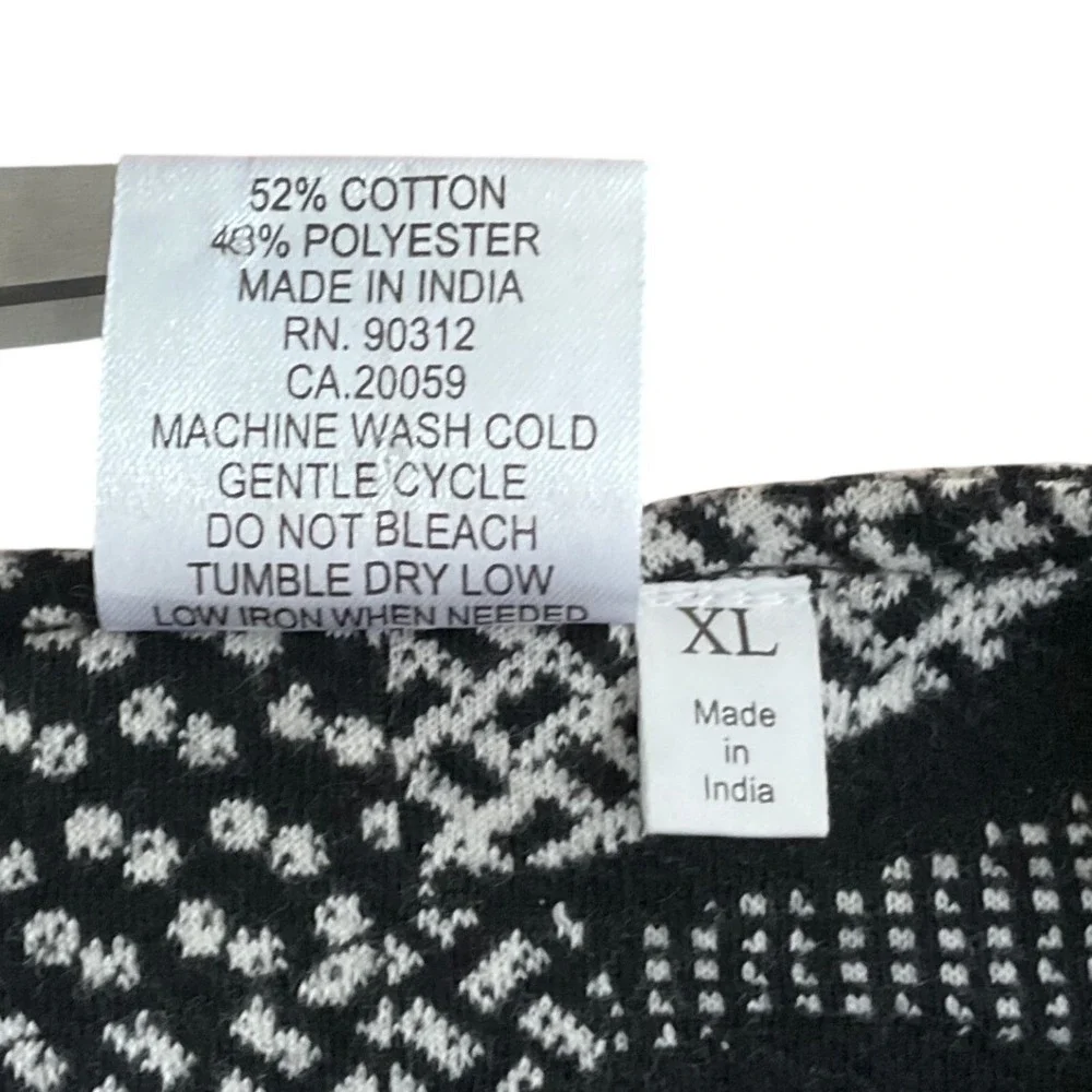 Parsley & Sage Jacket Wms XL Black White Geometric Patchwork Lagenlook Boho